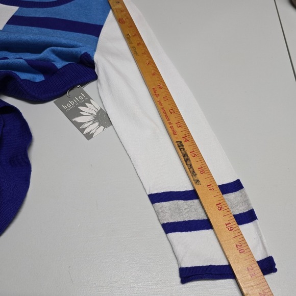 Habitat Sweater Womens Medium Blue Long Sleeve Pullover Stretch Knit Cotton - Picture 10 of 12